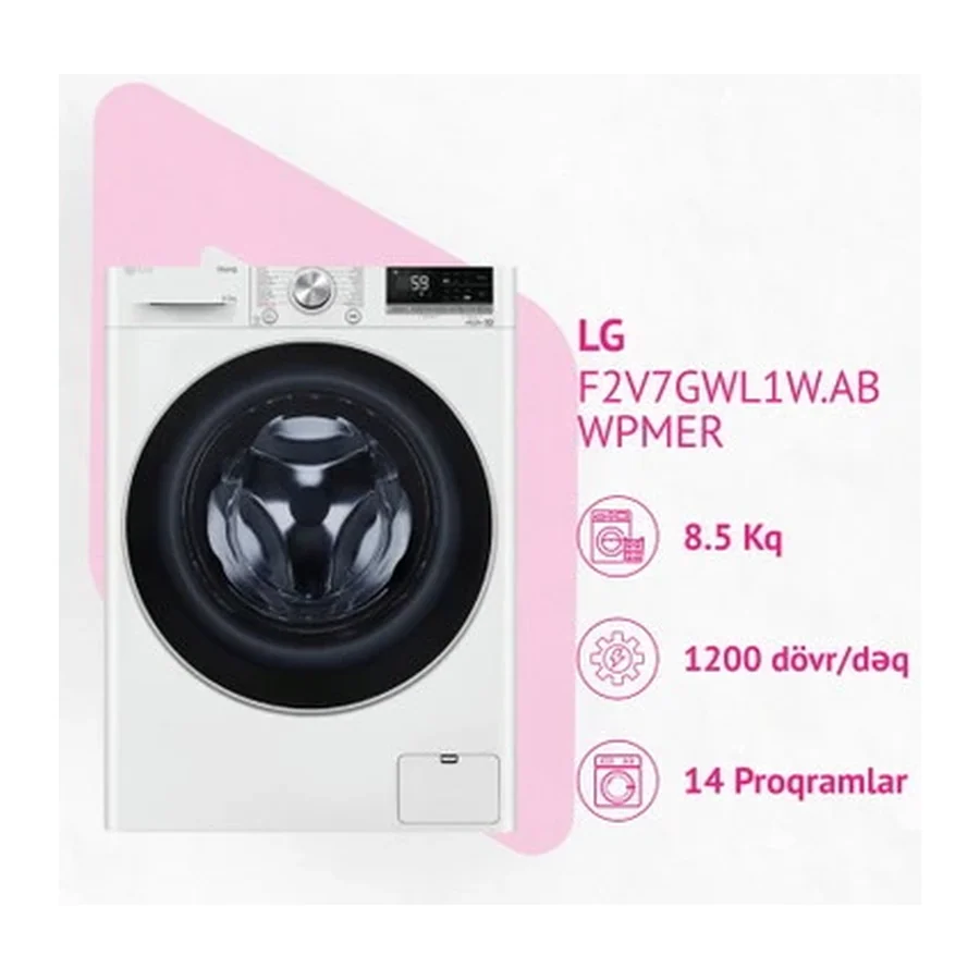 Paltaryuyan maşın LG F2V7GWL1W.ABWPMER (8,5 kq) Ağ