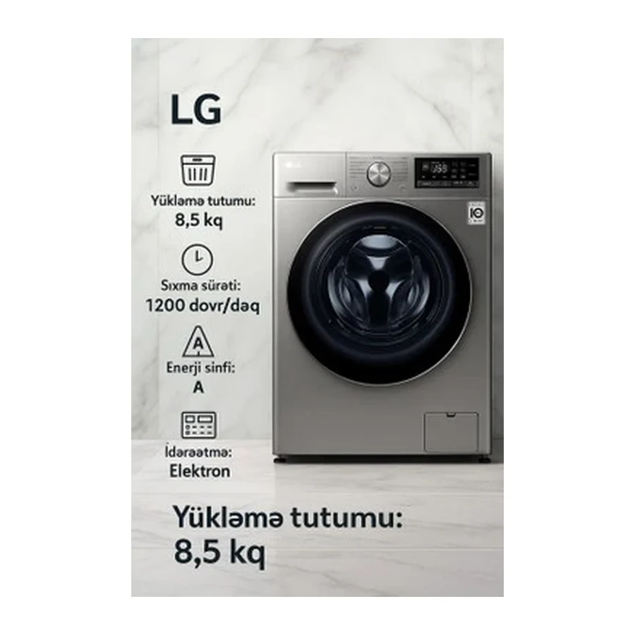 Paltaryuyan maşın LG F2V7GWL2P.APTPMER (8,5 kq)
